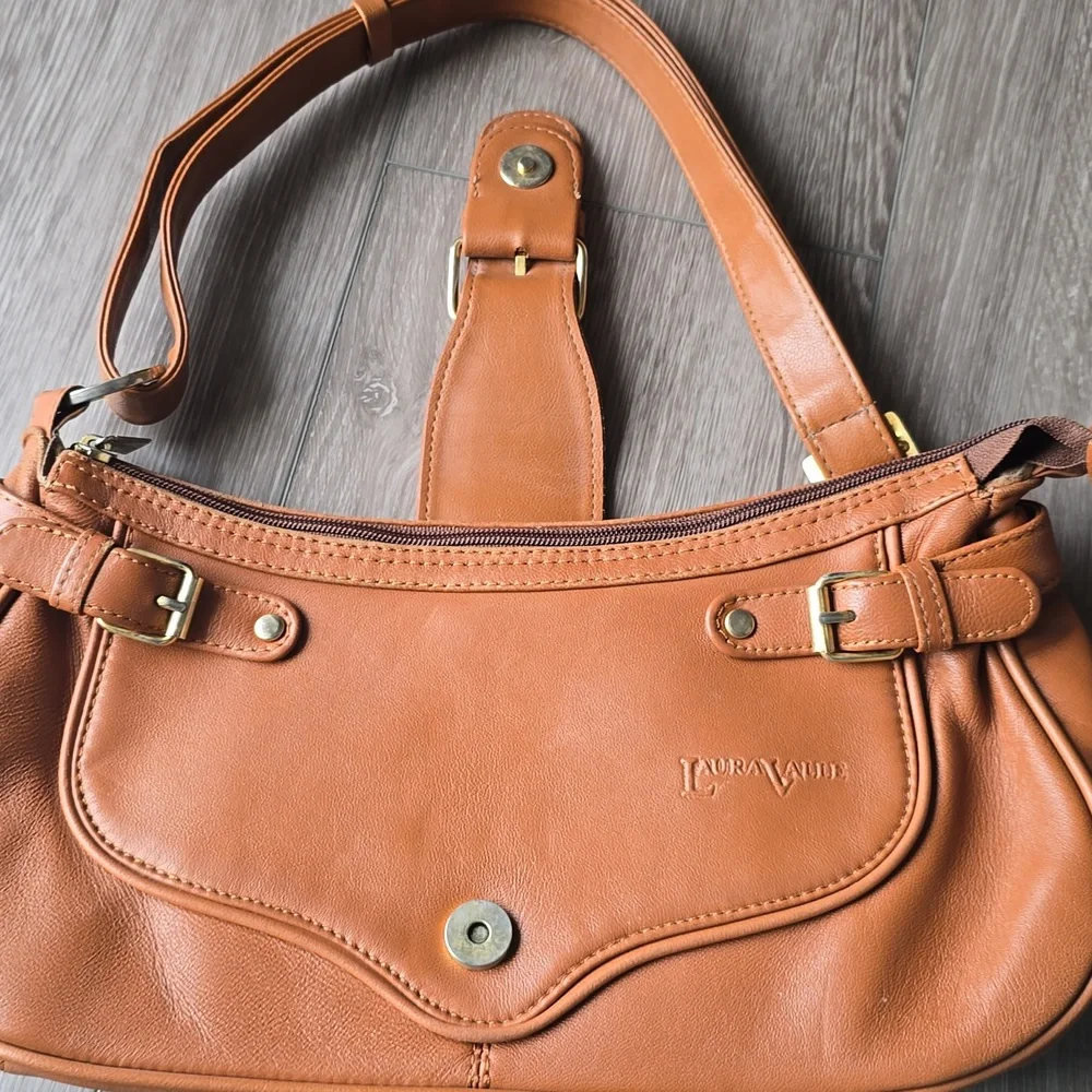 Laura Valle Tan Shoulder Bag Spain Vintage Style Leather Western Costal Cowgirl - Picture 8 of 14